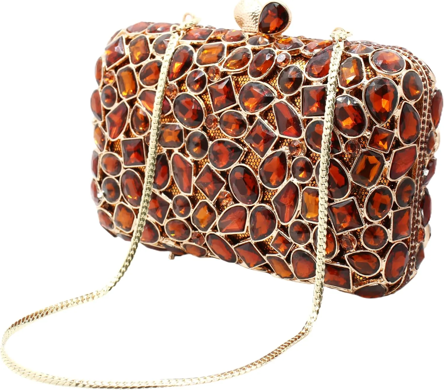 RomanticDesign Glitter Rhinestone Evening Clutch for Women Bling Glass Crystal Bridal Purse Cocktail Prom Party Handbag