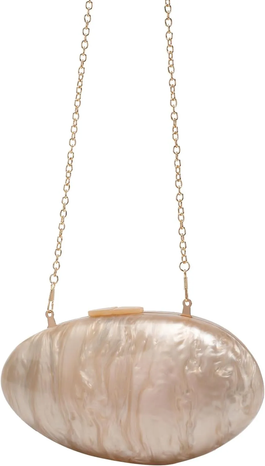 RomanticDesign Women Acrylic Evening Clutch Purse Glitter Oval Marble Handbag Crossbody Bag for Wedding Party Cocktail