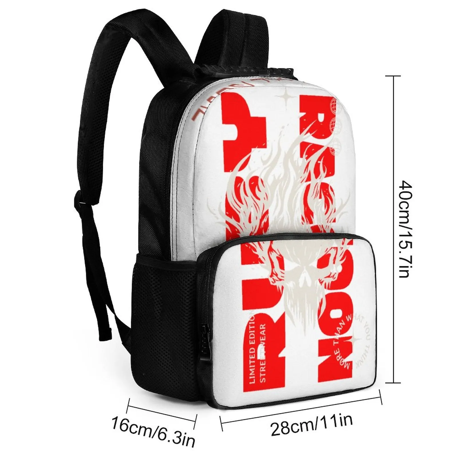 Ruby Raccoon - Red Dragon - 16 inch Shoulder Backpack & Schoolbag