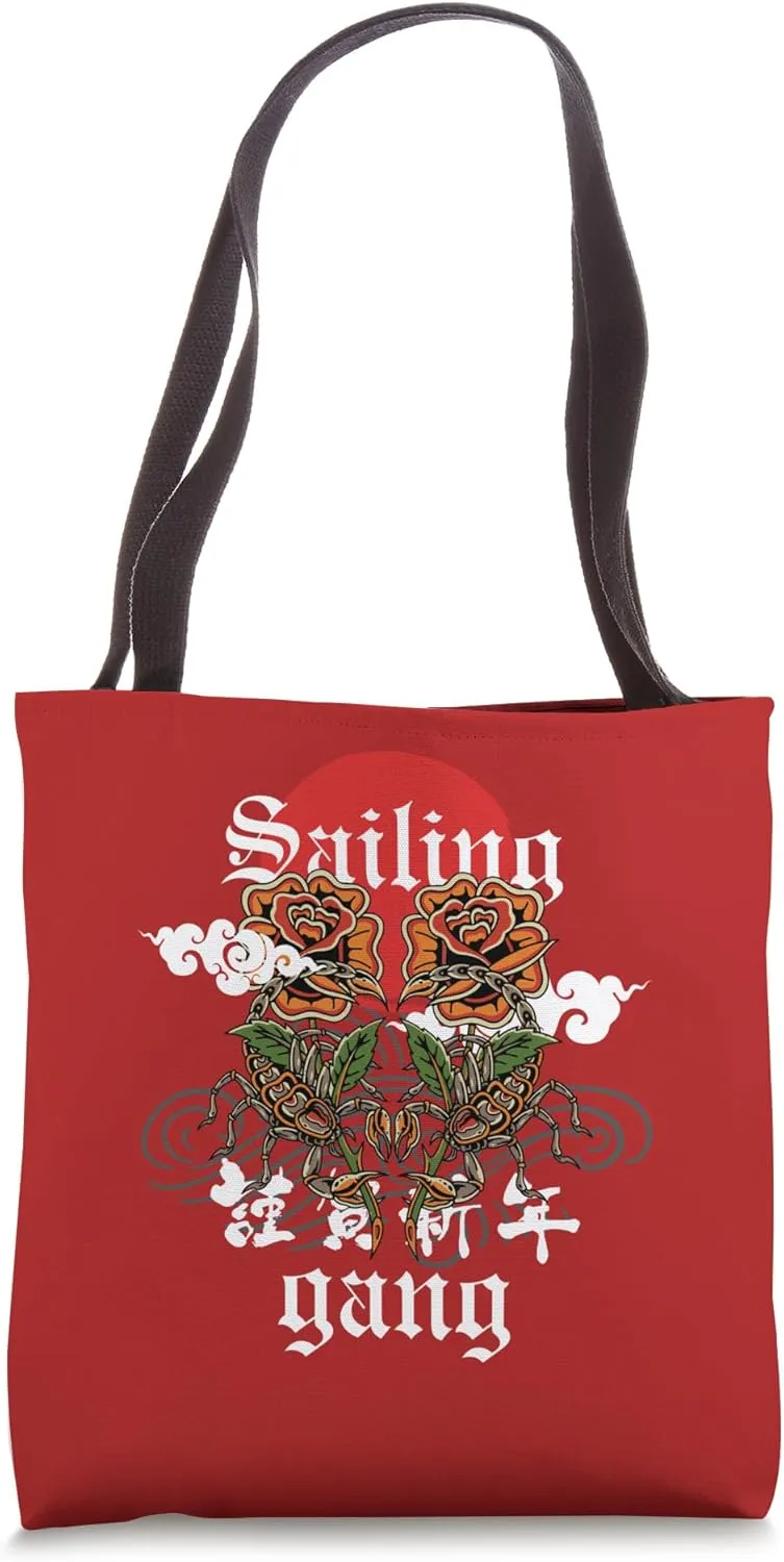 Sailing Gang, Roses and Scorpions Tote Bag