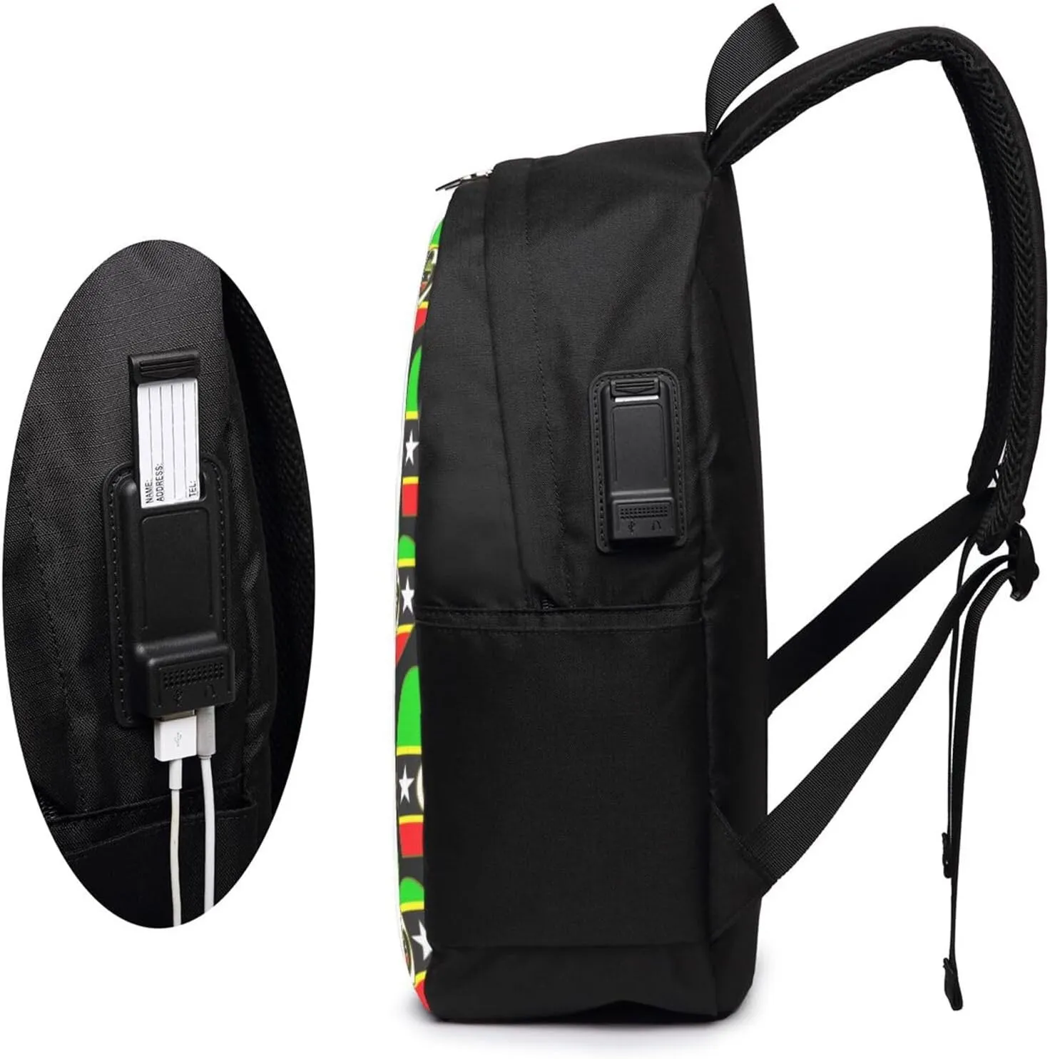 Saint Kitts Nevis Flag Laptop Backpacks Travel Backpack Casual Business Daypack Sport Rucksack Computer Bag Fits up to 17 Inch Notebook with USB Port