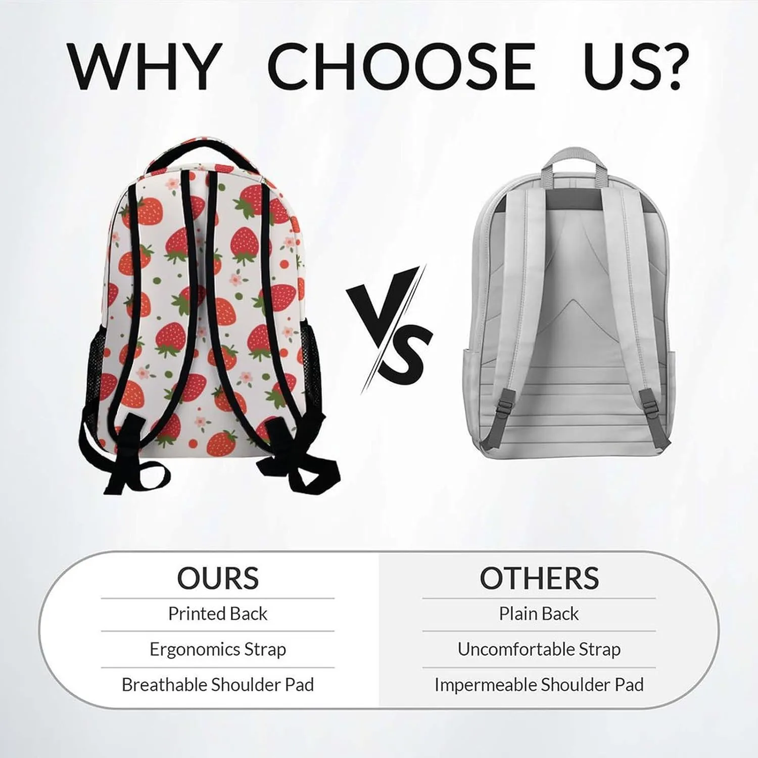 School Backpack for Girls - 17 Inch Large Capacity Aesthetic Kid Backpack - Pink Durable Strawberry Bookbag for School, Travel and Camp