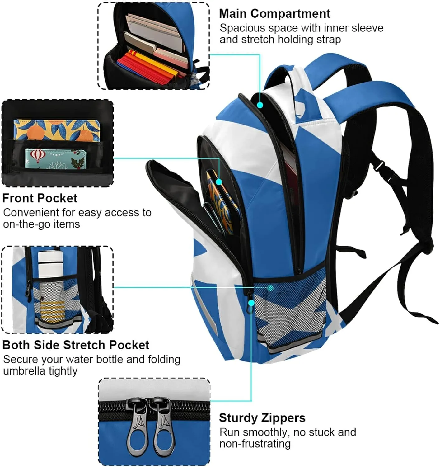 Scotland Flag Backpack for Girls Kids Boys School Bookbags,Student Laptop Backpack Carrying Bag Casual Lightweight Travel Sports Day Packs