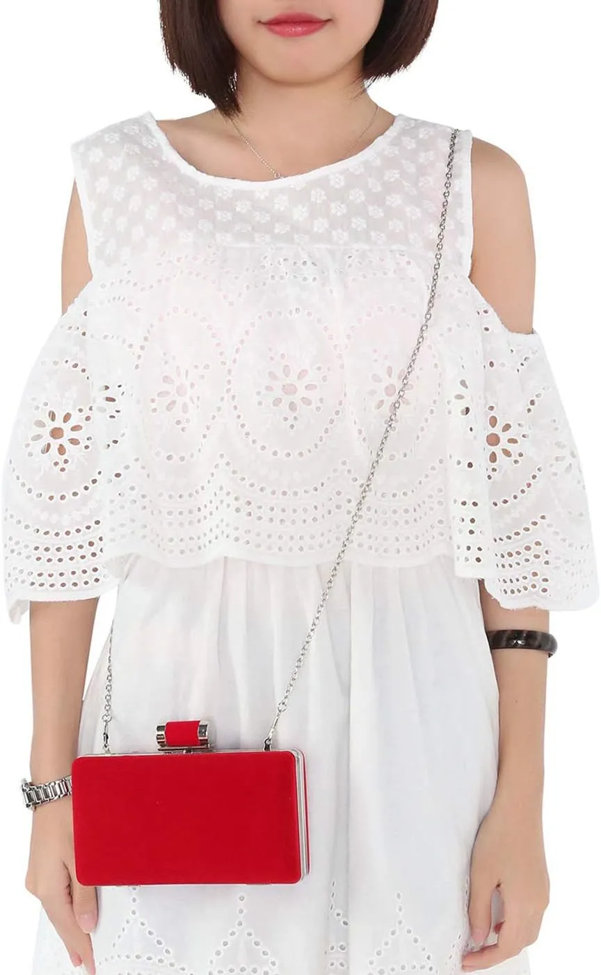 Selighting Elegant Velvet Clutch Evening Bags for Women Formal Wedding Party Clutch Purse Prom Cocktail Handbags