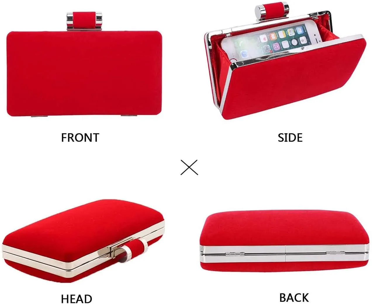 Selighting Elegant Velvet Clutch Evening Bags for Women Formal Wedding Party Clutch Purse Prom Cocktail Handbags