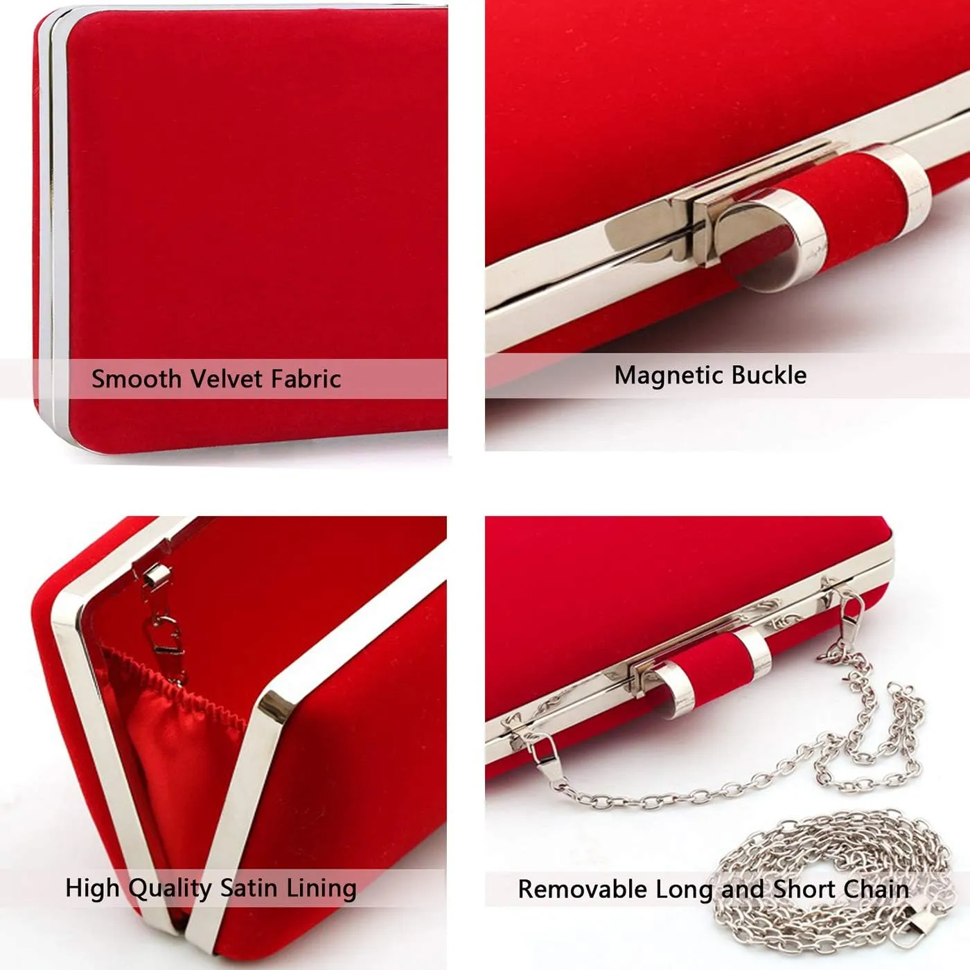 Selighting Elegant Velvet Clutch Evening Bags for Women Formal Wedding Party Clutch Purse Prom Cocktail Handbags