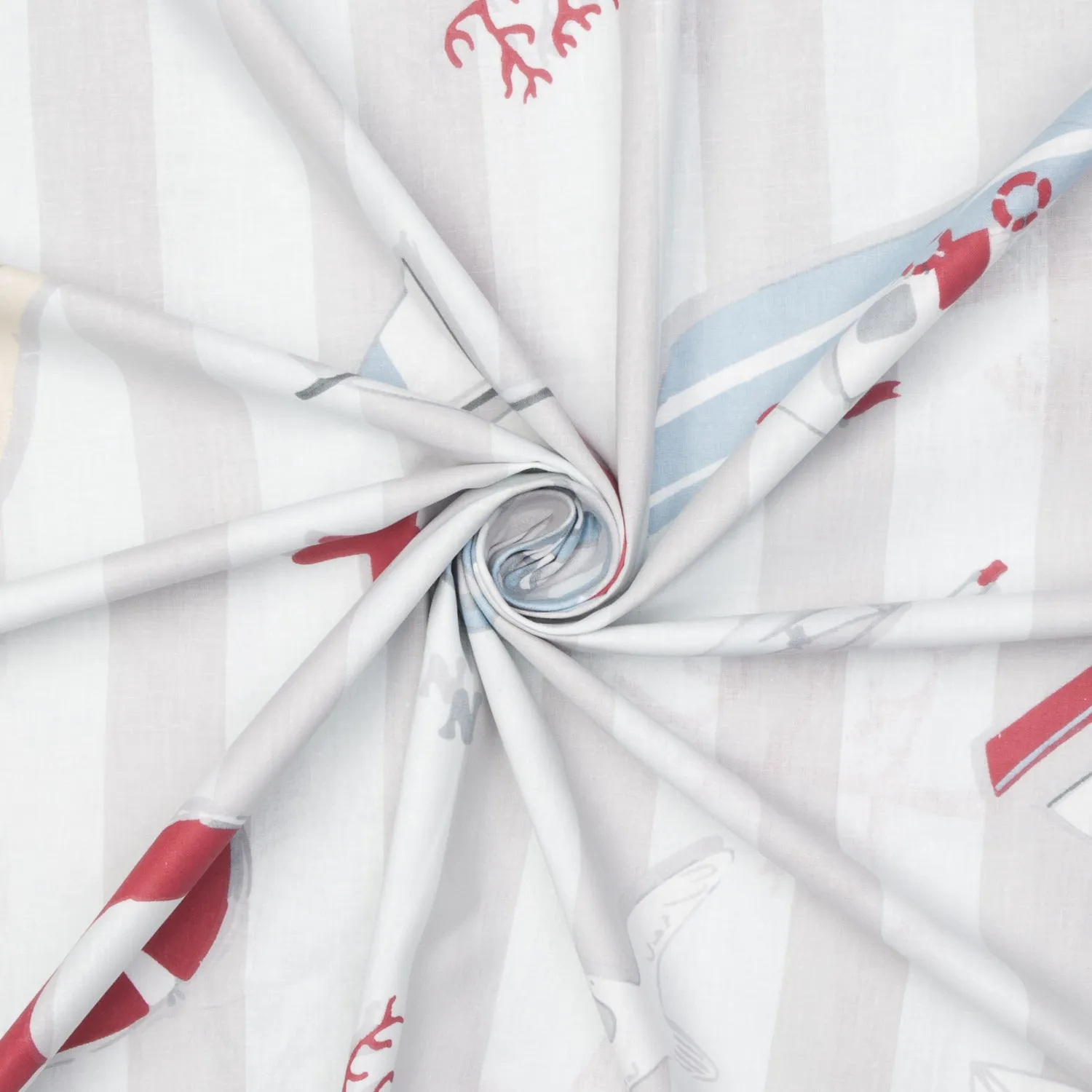 Sheeting Printed Cotton Ocean Beige 240cm
