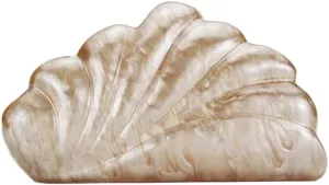 Shell Acrylic Clutch Purse for Women Novelty Cloud Evening Bag Glitter Prom Party Shoulder Crossbody Handbag