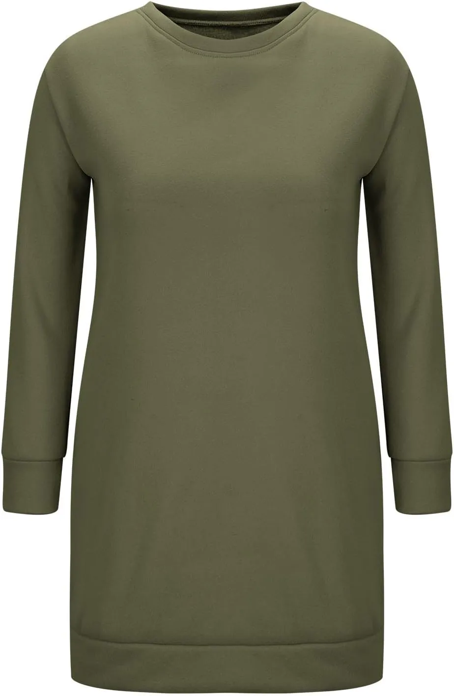 Shirt Dresses for Women 2024 Fashion Long Sleeve Sweatshirt Dress Crewneck Mini Dress with Pockets Fall Pullover Top