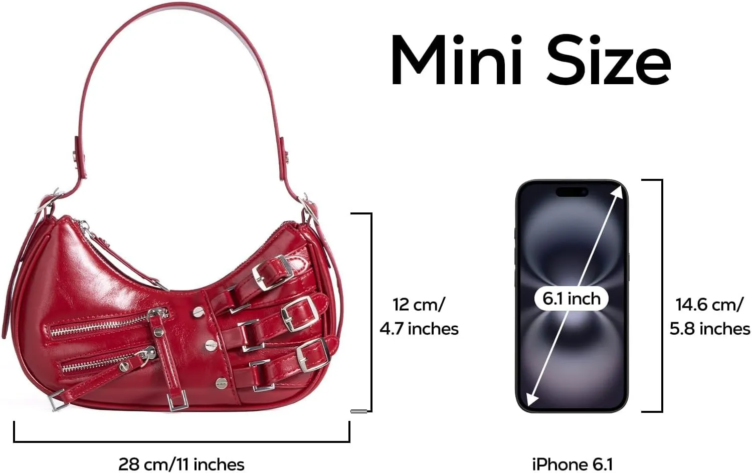 Shoulder Purse for Women, Leather Women's Handbag Y2k Aesthetic Coquette Shoulder Bag Hobo Punk Trendy Ladies Purse