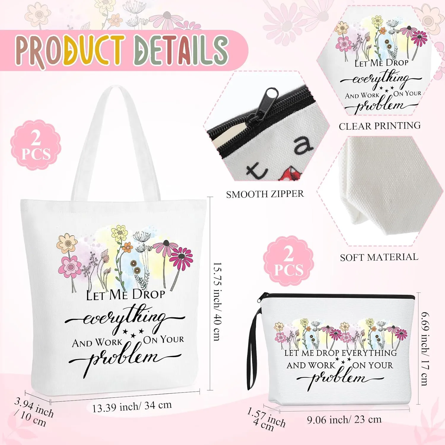Sieral 6 Pcs Secretary Gift for Women Tote Canvas Bag Makeup Cosmetic Bag Motivational Acrylic Keychain Secretary Appreciation Gift for Administrative Professionals Assistant Office Staff Coworkers