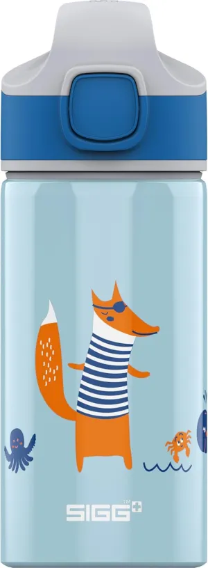SIGG - Kids Miracle Water Bottle - Fox - Lightweight Aluminium with Leak-Proof Lid - One Hand Children's Drink Bottle - 13 Oz