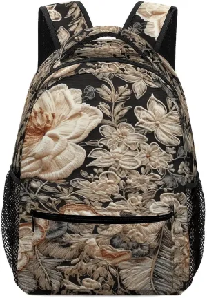 Small Backpacks Personalized Lace Embroidery Floral Printing Travel Bag Lightweight Travel Backpack For Women Men