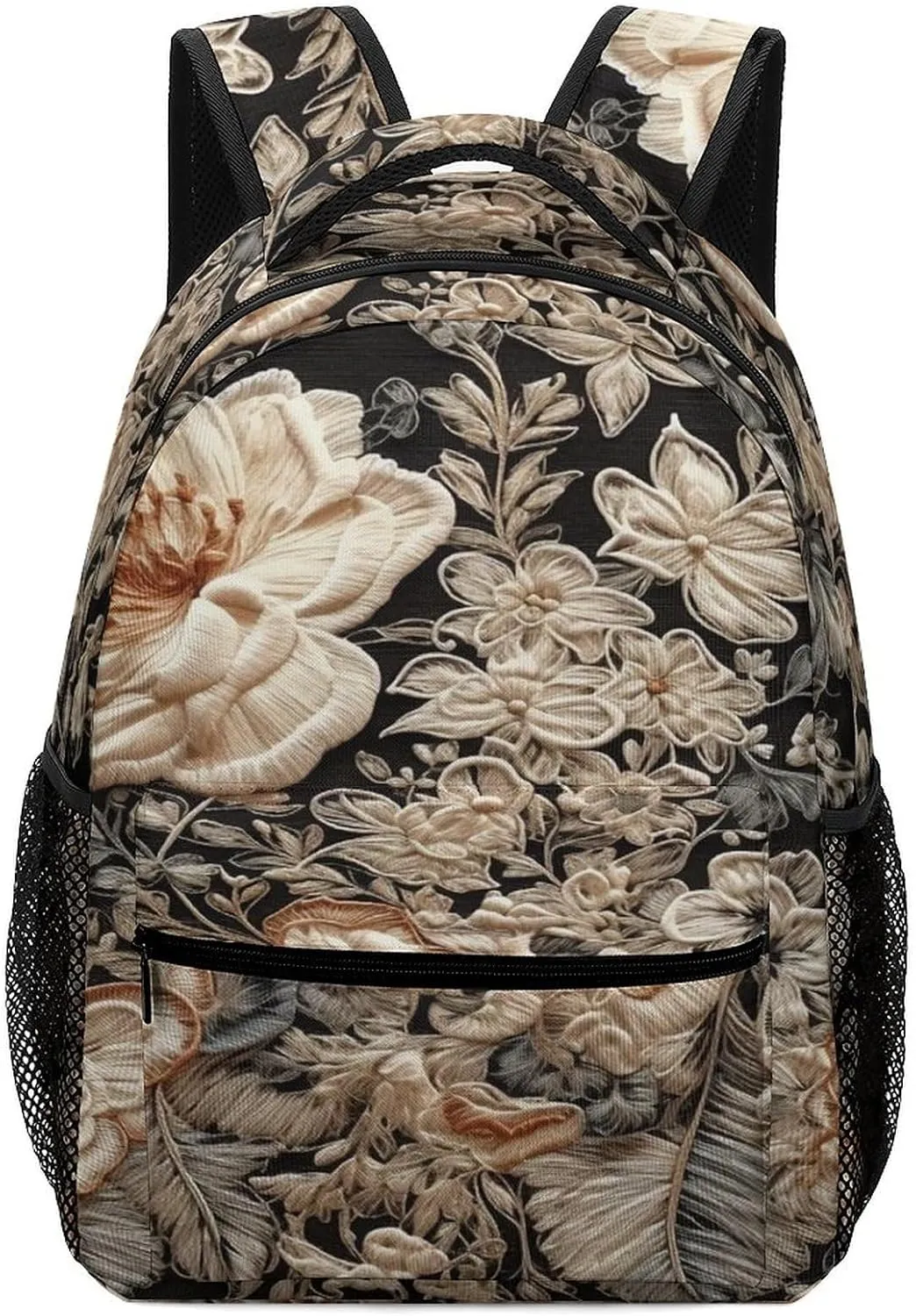Small Backpacks Personalized Lace Embroidery Floral Printing Travel Bag Lightweight Travel Backpack For Women Men