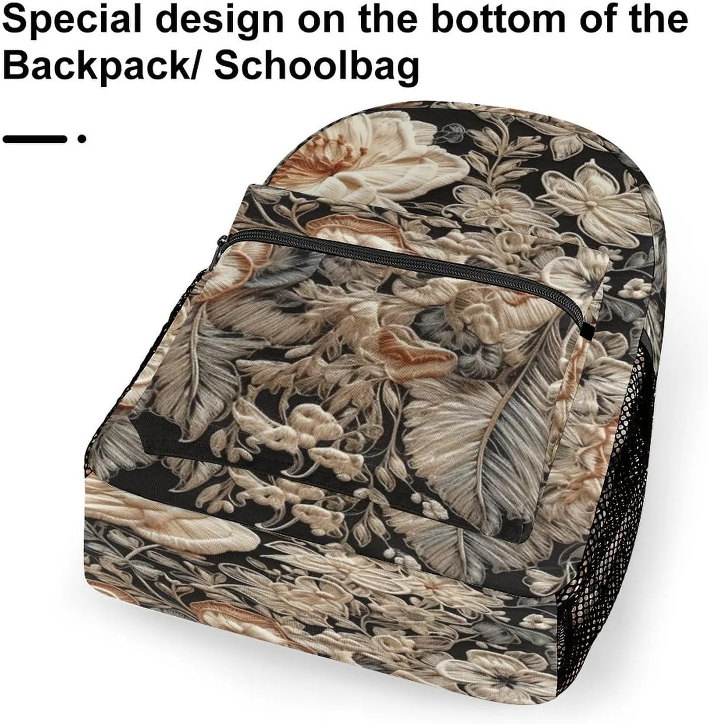 Small Backpacks Personalized Lace Embroidery Floral Printing Travel Bag Lightweight Travel Backpack For Women Men
