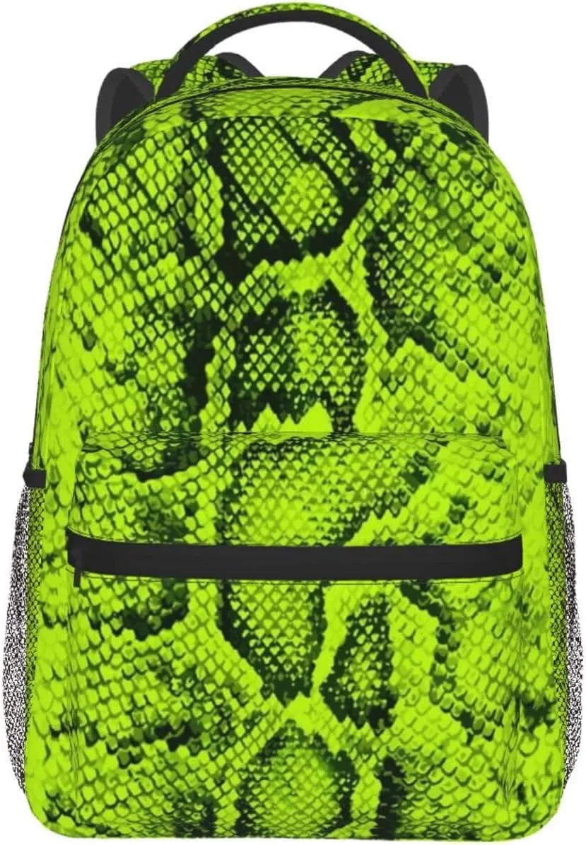 Snake Skin Backpack Funny Laptop Backpack Snake Tablet Travel Picnic Travel Bag Animal Skin Laptop Bag