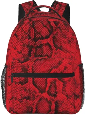 Snake Skin Backpack Funny Laptop Backpack Snake Tablet Travel Picnic Travel Bag Animal Skin Laptop Bag