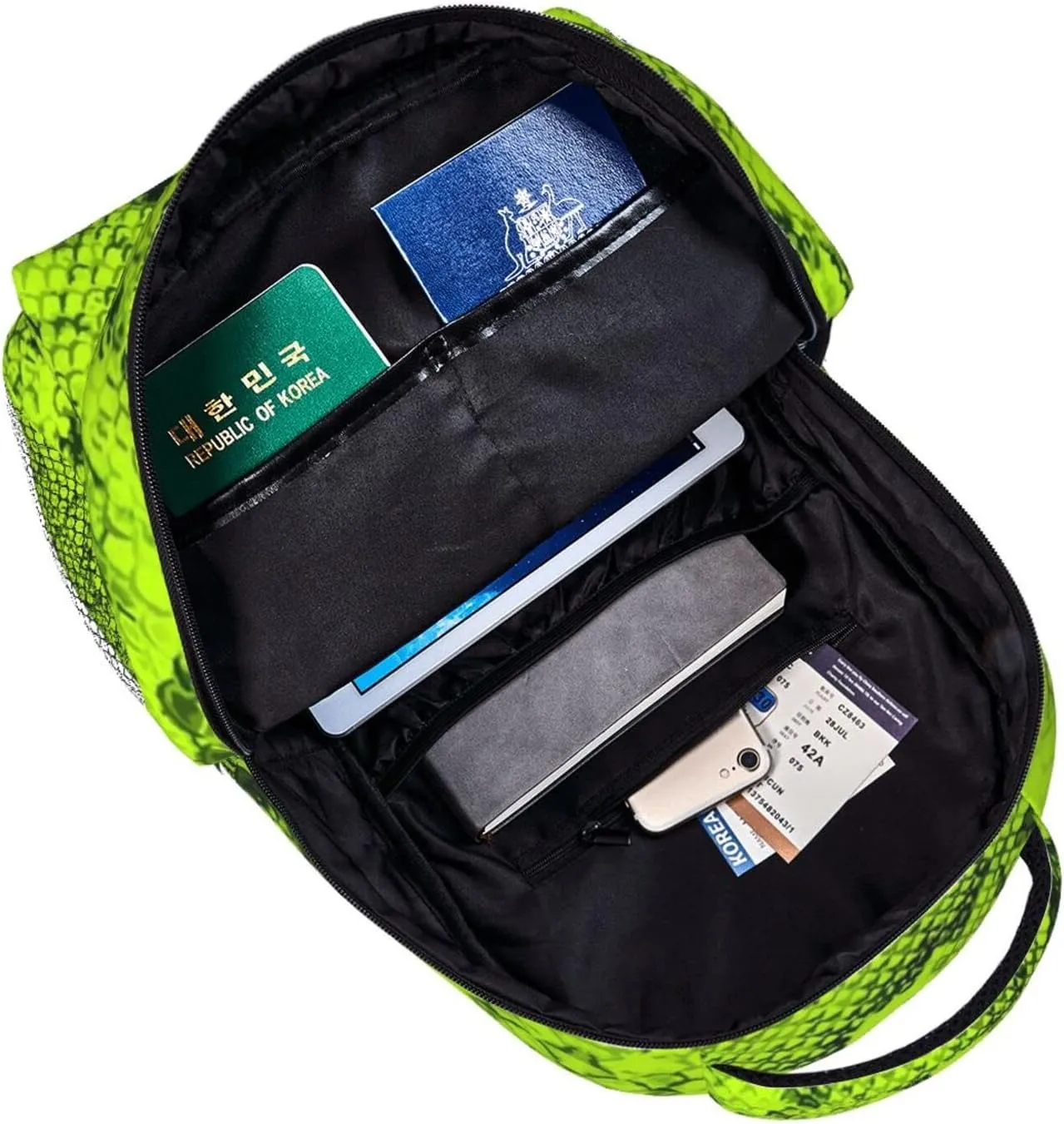 Snake Skin Backpack Funny Laptop Backpack Snake Tablet Travel Picnic Travel Bag Animal Skin Laptop Bag