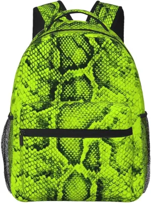 Snake Skin Backpack Funny Laptop Backpack Snake Tablet Travel Picnic Travel Bag Animal Skin Laptop Bag