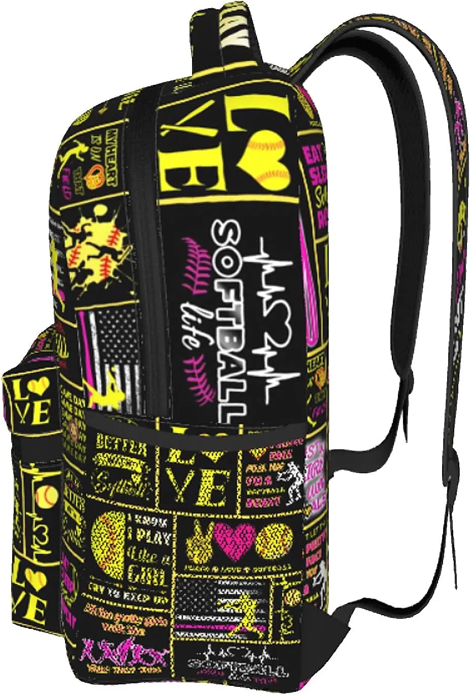 Softball Backpack School Bookbags Durable Softball Ball School Backpacks Travel Backpack Sport Daypack for Kids Girls Boys Adults Gifts 16 Inch
