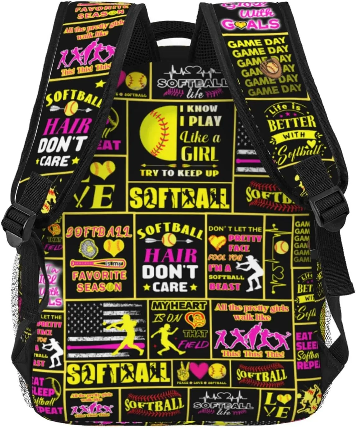 Softball Backpack School Bookbags Durable Softball Ball School Backpacks Travel Backpack Sport Daypack for Kids Girls Boys Adults Gifts 16 Inch