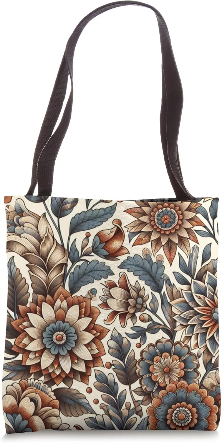 Sophisticated Vintage Floral Pattern Tote Bag