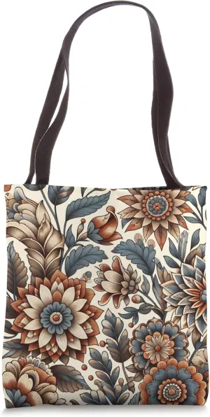 Sophisticated Vintage Floral Pattern Tote Bag