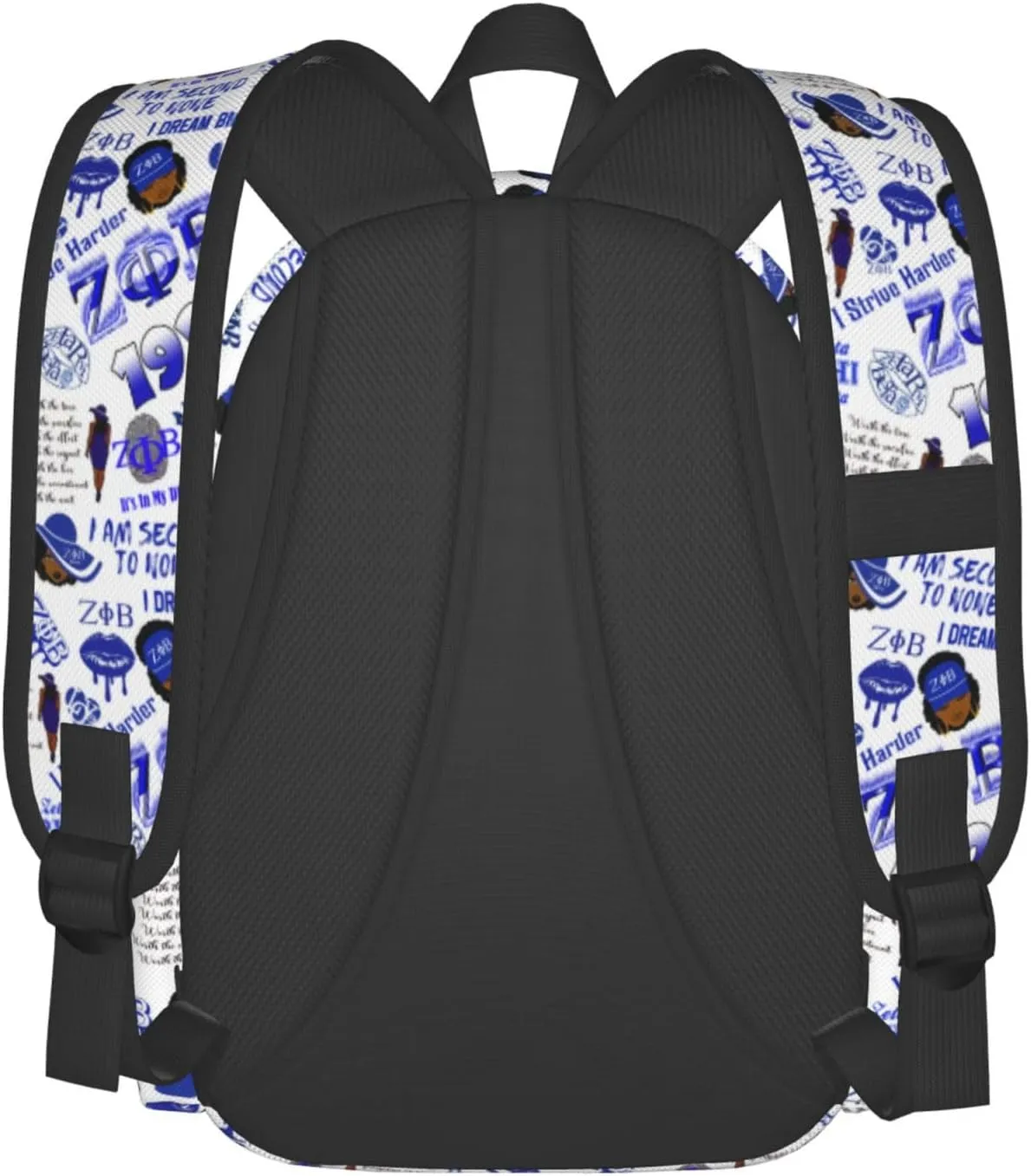 Sorority Zeta Backpack 17 ", Features Your Sorority'S Logo And Quotes For A Personalized Touch. This Unique And Customized Backpack Is Perfect For Jogging And Hiking