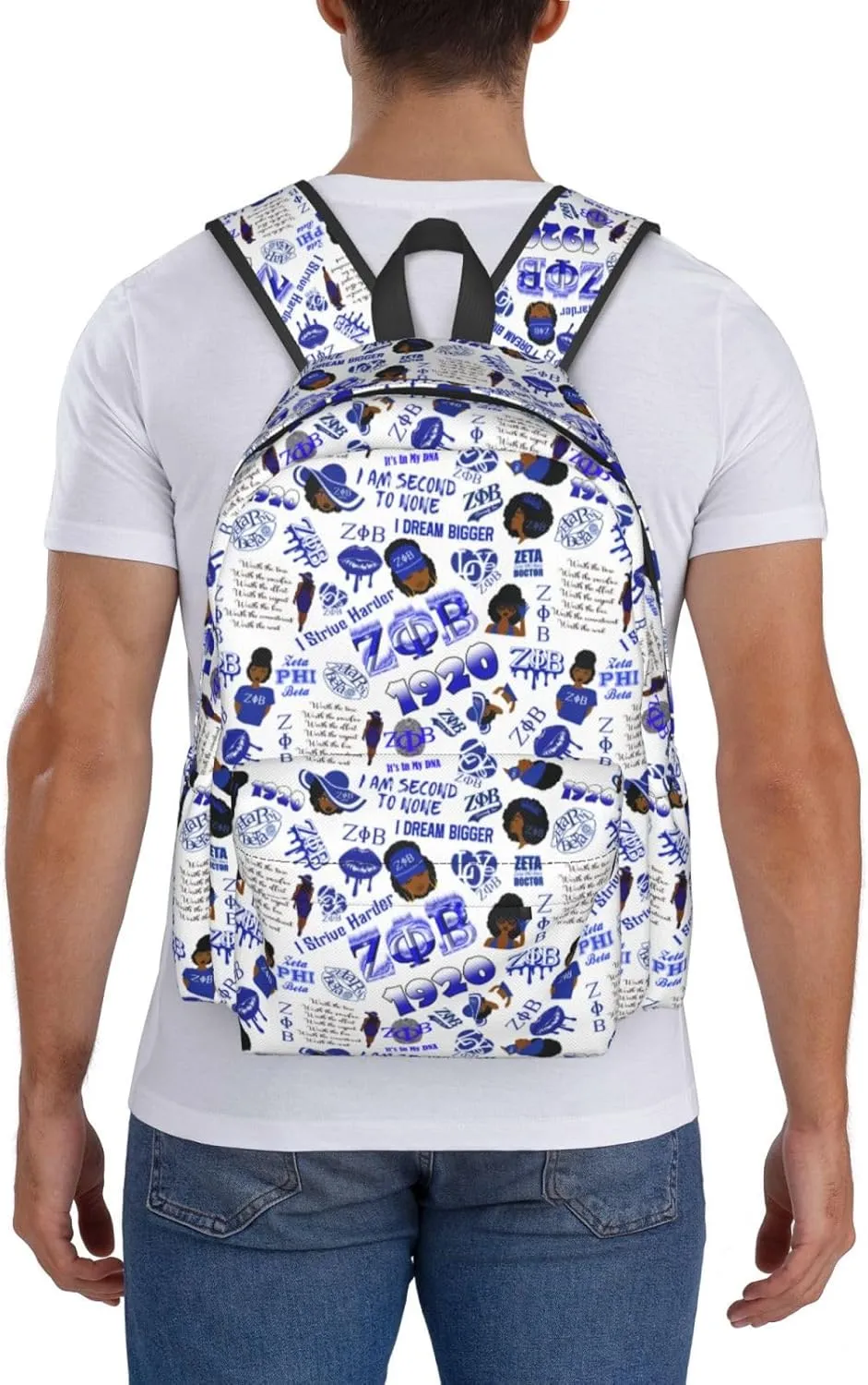 Sorority Zeta Backpack 17 ", Features Your Sorority'S Logo And Quotes For A Personalized Touch. This Unique And Customized Backpack Is Perfect For Jogging And Hiking