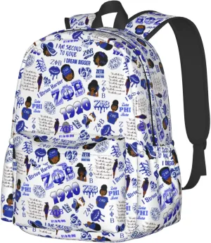Sorority Zeta Backpack 17 ", Features Your Sorority'S Logo And Quotes For A Personalized Touch. This Unique And Customized Backpack Is Perfect For Jogging And Hiking