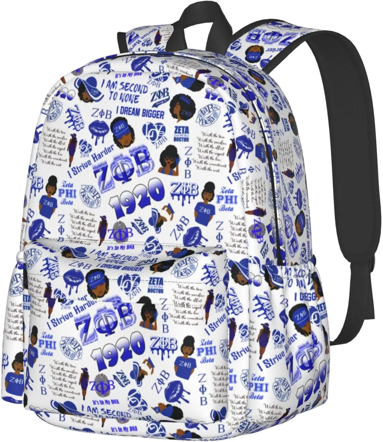 Sorority Zeta Backpack 17 ", Features Your Sorority'S Logo And Quotes For A Personalized Touch. This Unique And Customized Backpack Is Perfect For Jogging And Hiking