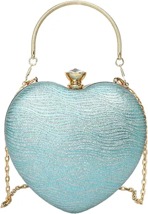 Sparkly Clutch Purses for Women Formal Clutch, Heart Shape Evening Bag, Purse Handbag for Wedding Cocktail Party