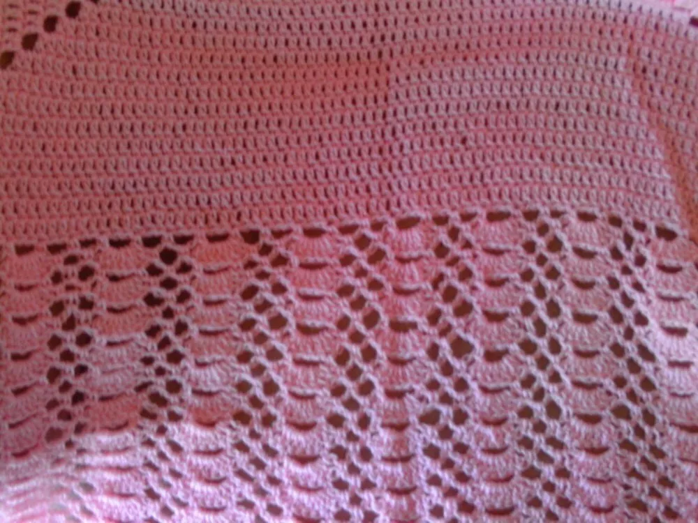 sparkly pink baby blanket with matching sweater hand made crochet gift Christmas Christening hospital homecoming come home best seller