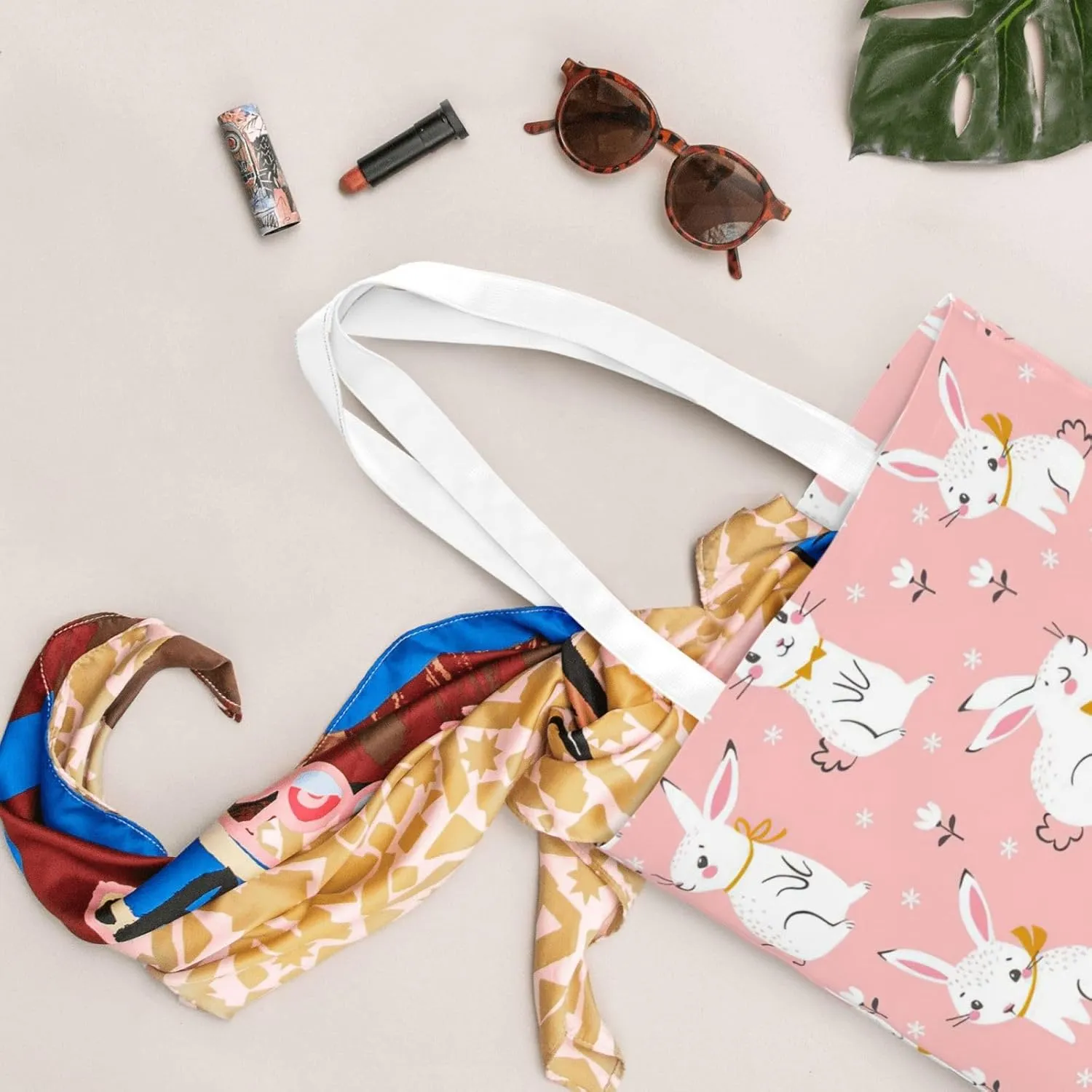 SSIMOO Dog Floral Fashion Canvas Tote Bag-Personalized Handbag,Multifunctional Bag,Elegant And Minimalist