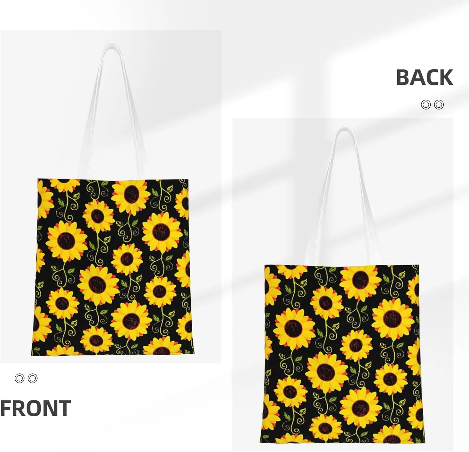 SSIMOO Dog Floral Fashion Canvas Tote Bag-Personalized Handbag,Multifunctional Bag,Elegant And Minimalist