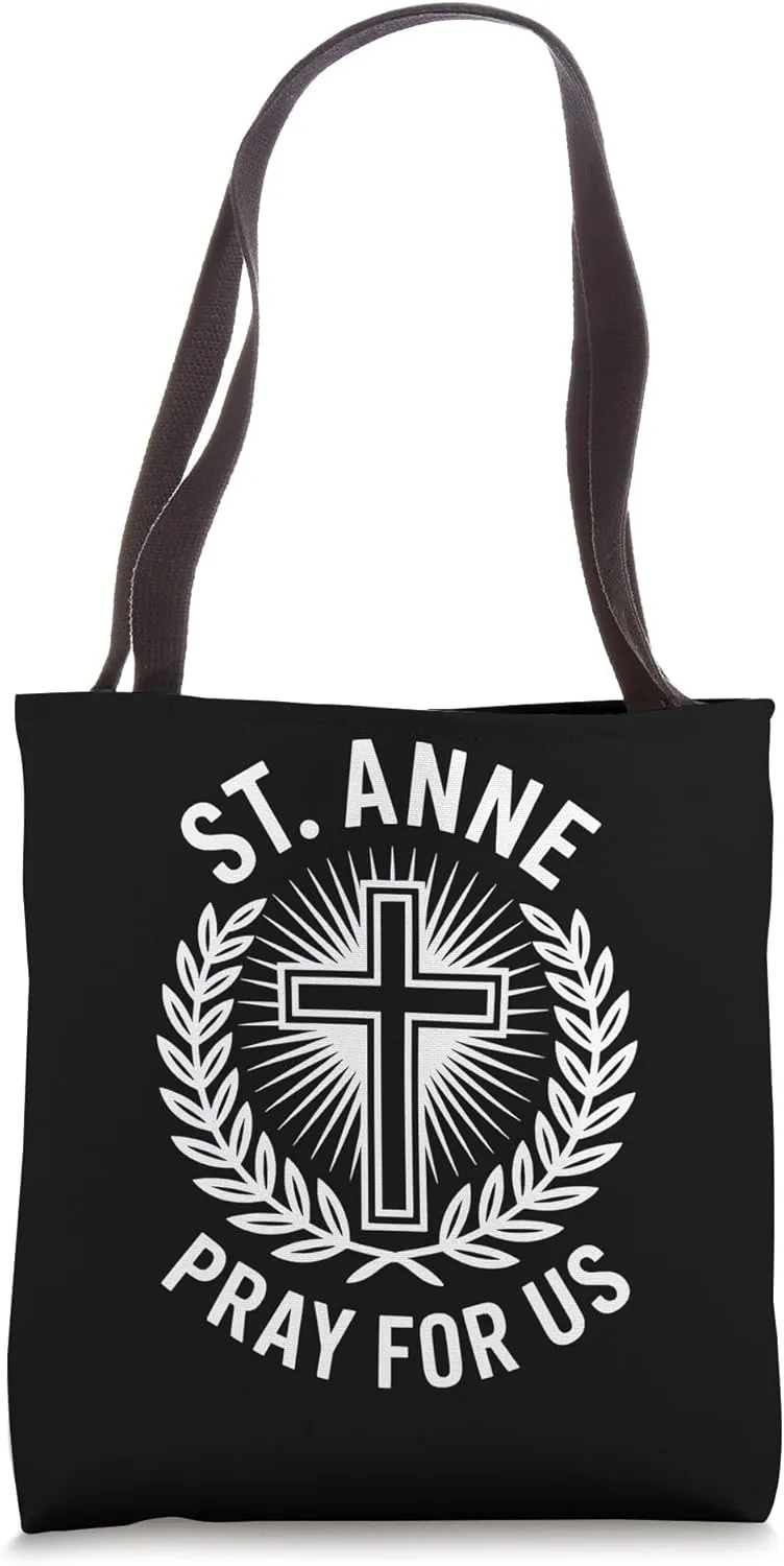 St. Anne Pray for Us Catholic Girls Confirmation Tote Bag