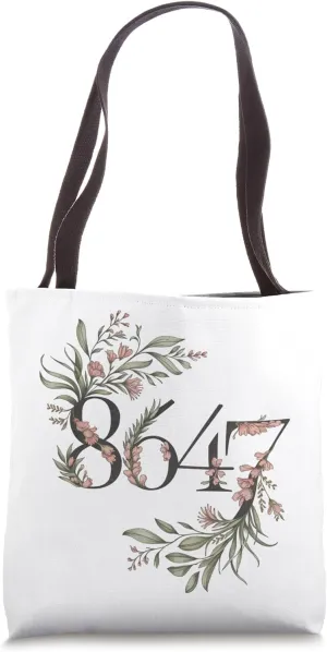Subtle Anti Trump 8647 Flower Floral Boho President Liberal Tote Bag