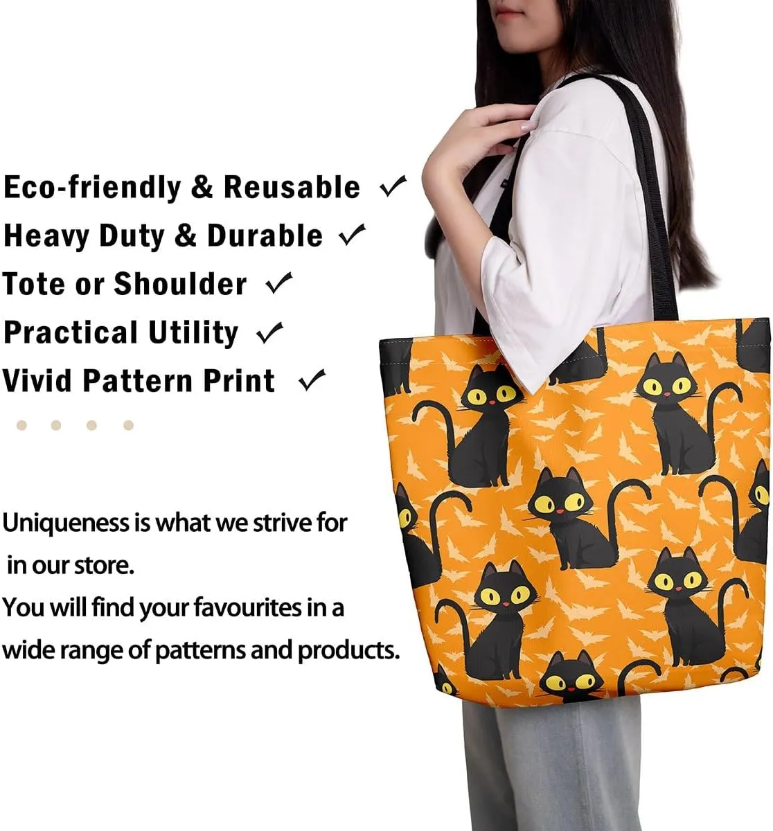 Sugar Skull Canvas Tote Bag for Women,Boho Floral Gym Bag Gothic Bone Goth Halloween Skeleton Bags