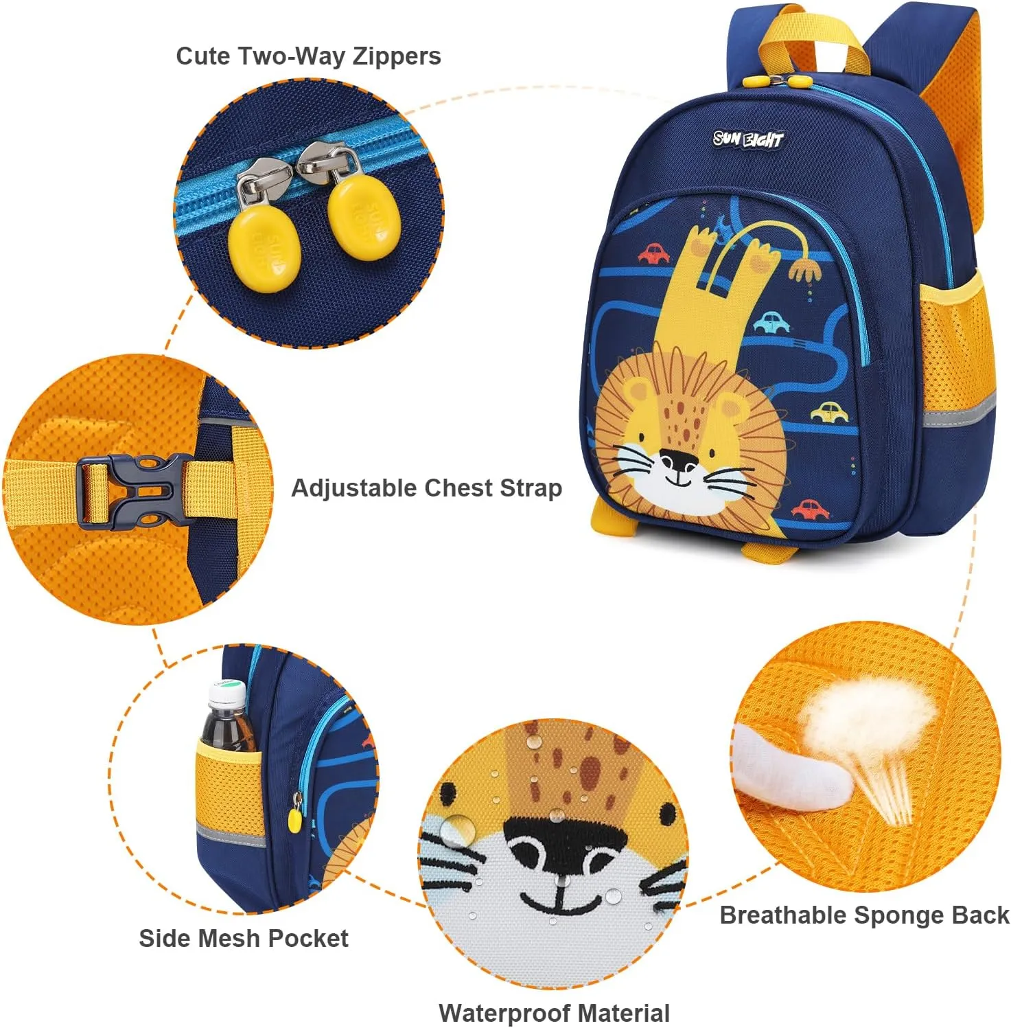 SUN EIGHT Kids backpacks,Water Resistant Boys Girls Backpack for Preschool/Primary/Elementary School Bookbag