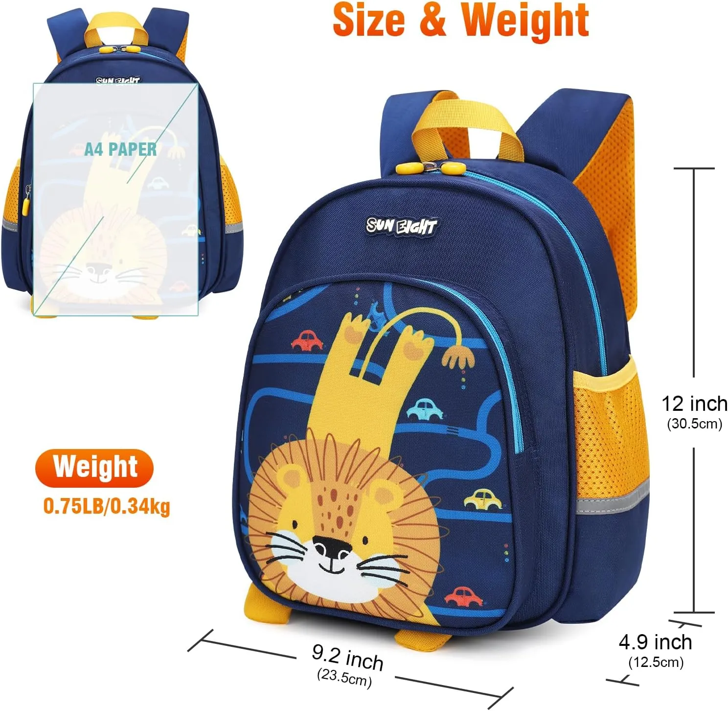 SUN EIGHT Kids backpacks,Water Resistant Boys Girls Backpack for Preschool/Primary/Elementary School Bookbag