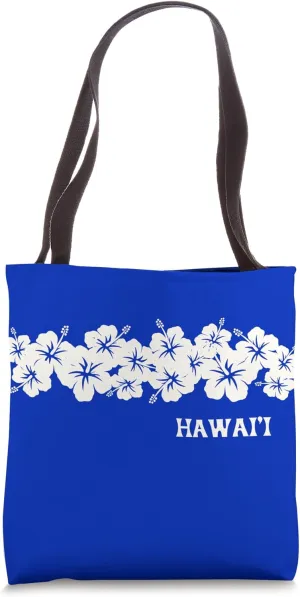 Surfer Style Vintage Floral Hibiscus Flower Row 1970s Hawaii Tote Bag