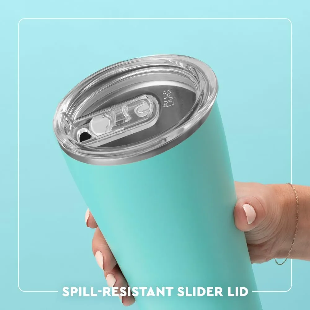 Swig Life 32oz Insulated Tumbler, Travel Coffee Tumbler with Lid, Cup Holder Friendly Travel Coffee Mug, Stainless Steel Thermos with Lid (Bella Rosa)