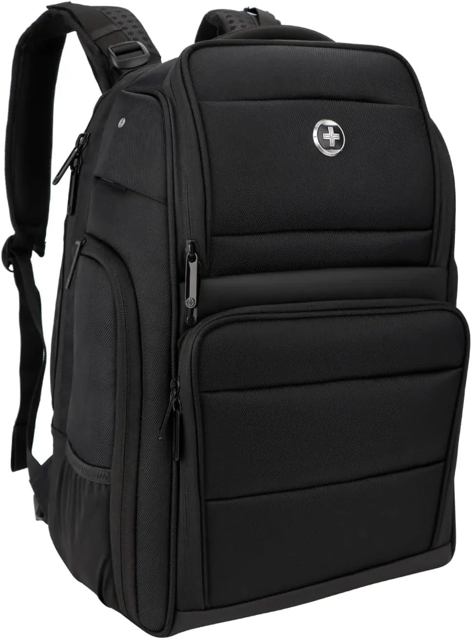 Swissdigital Design Massaging Business Backpack for Men with USB Charging Port,Large Capacity Water Repellent Work Computer Backpacks Fits 15.6 Inch Laptop, Black | SENSOR