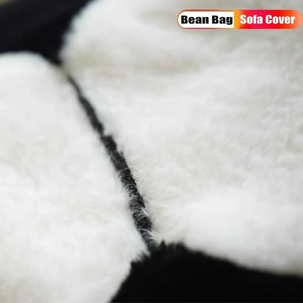 SXBCyan Stuffed Animal Storage Bean Bag Chair for Kids and Adults Faux Rabbit Fur Bean Bag Chair Cover Without Filler for Organizing Toddler and Kids' Rooms Plush Toys