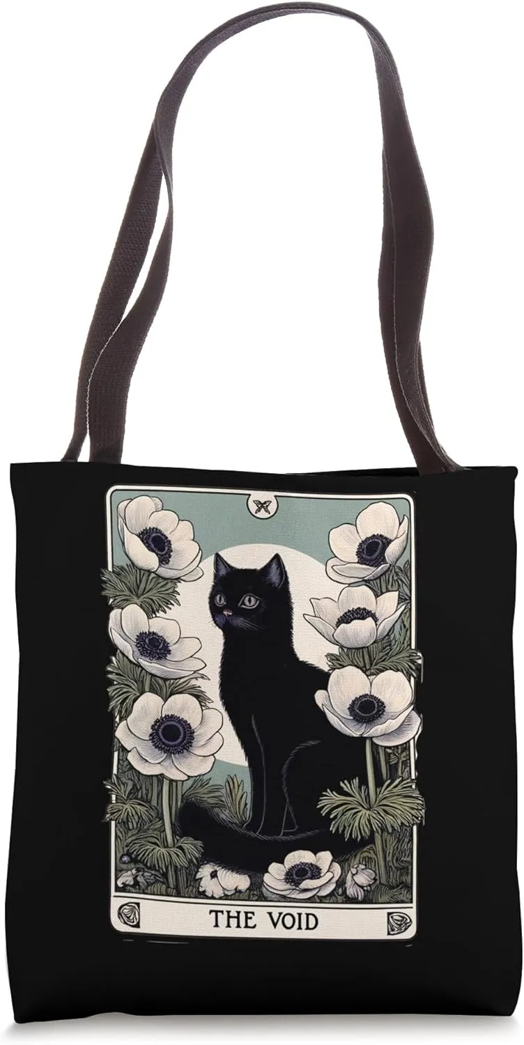 The Void Cat Black Cat Art Tarot Card Tote Bag