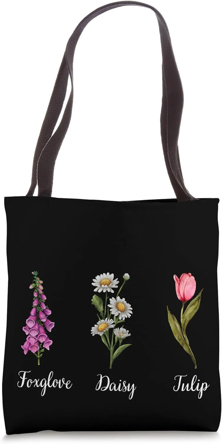 Thimble Daisy Tulip Floral Flower Tote Bag