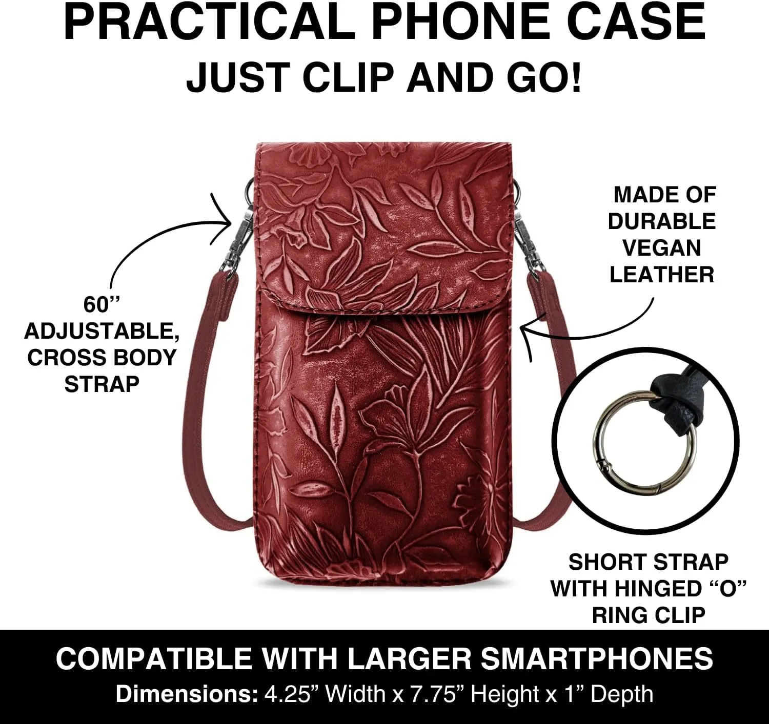 Tote Bag for Women & Phone Holder Combo - Touch Screen Women’s Crossbody Bag - Phone Bag (Techy Tote)