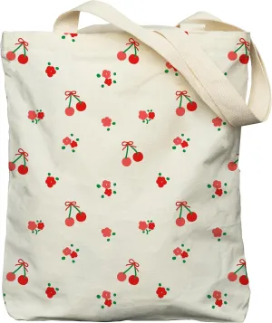 Tote Bag for Women, Large Two Sided Printing Tote Bags with Zipper, Cute Aesthetic Floral Canvas Tote with Pocket