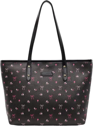 Tote Bags for Women Faux Leather Cherry Print Shoulder Bag Cute Floral Purse Trendy Tote Handbags for Travel Work