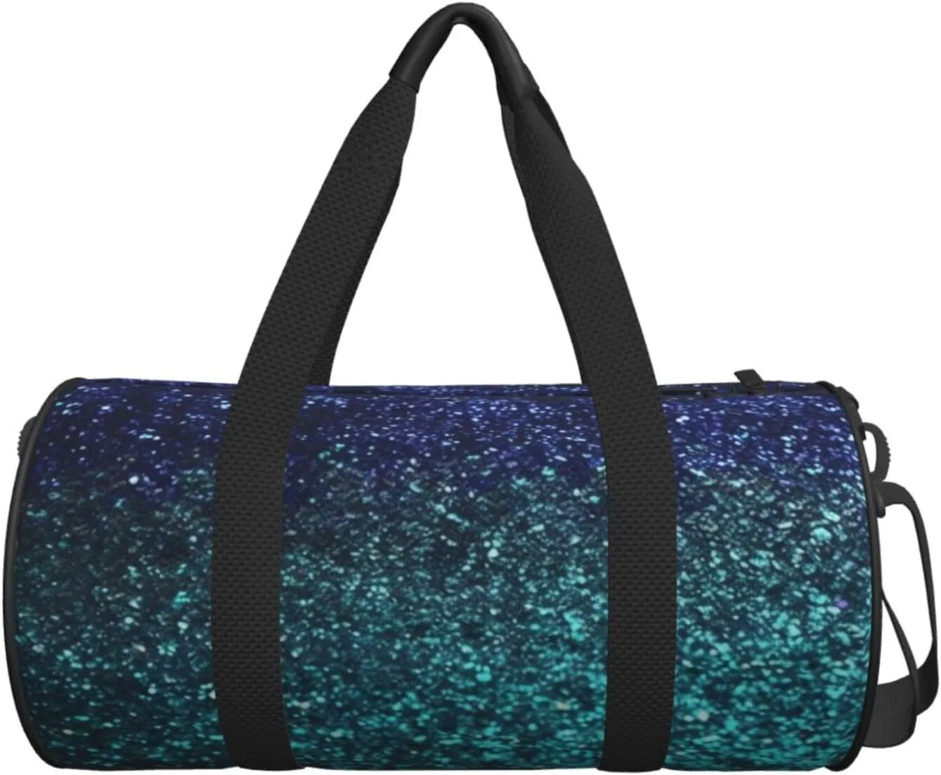 Travel Duffel Bag Teal Glitter Weekender Overnight Bag For Men Women Large Capacity Sports Gym Bag Canvas Carry On Tote Bags For Travel Yoga